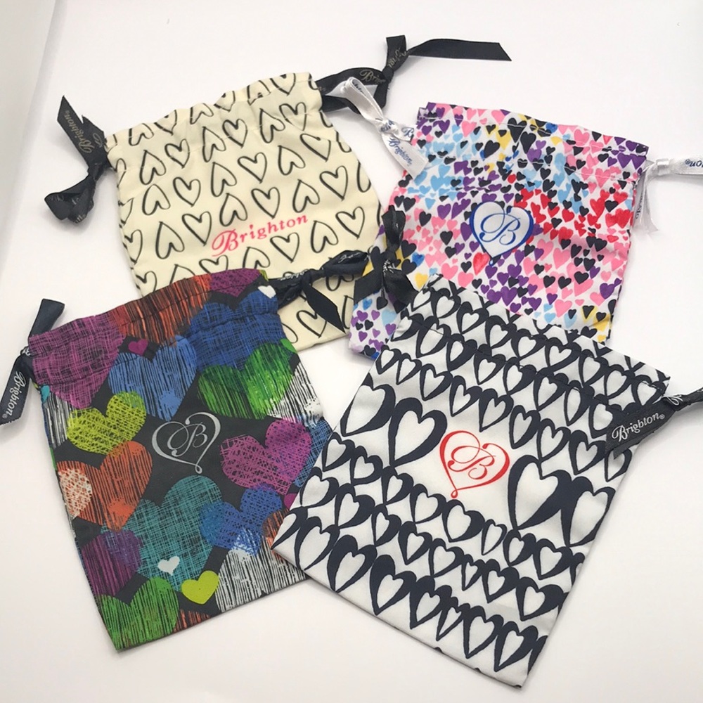 Brighton Set of 4 Drawstring Jewelry Pouches/Bags- Set #9